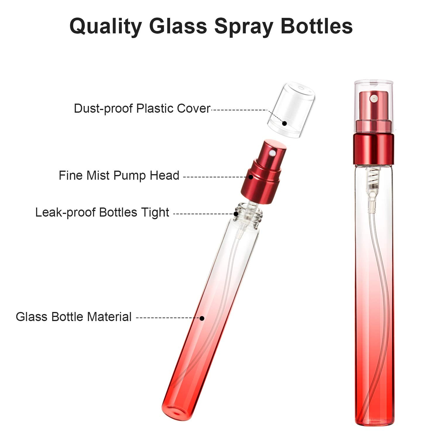 18 Pieces Mini Perfume Spray Bottles 10 Ml Colorful Glass Fine Mist Sprayer Empty Spray Bottles Refillable Container Perfume Ato